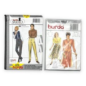 Vintage Burda Studio 3130 4953 Women's Dress Skirt Vest Pants Set Clothing Retro